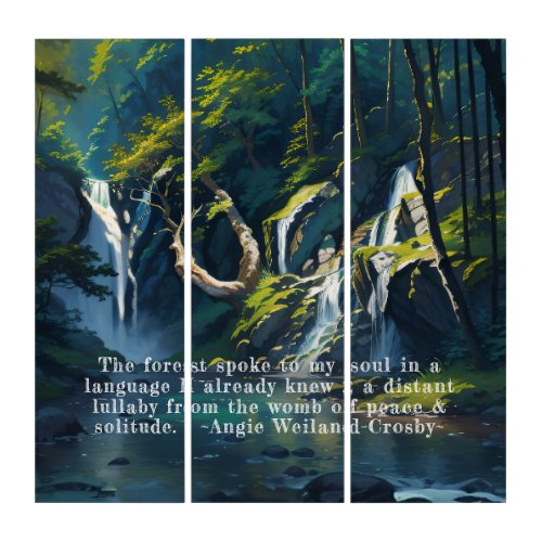 Nature Forest YOGA Hidden Text Reiki Master Quotes Triptych