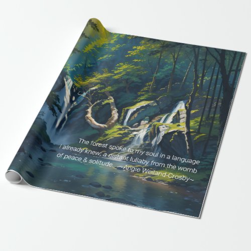Nature Forest YOGA Hidden Text Reiki Master Quotes Wrapping Paper