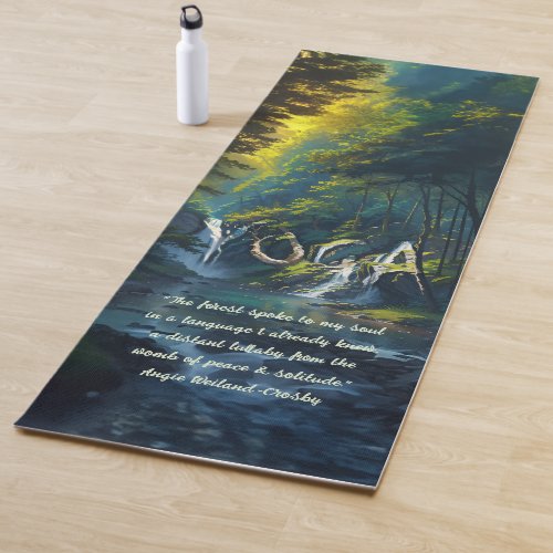 Nature Forest YOGA Hidden Text Reiki Master Quotes Yoga Mat