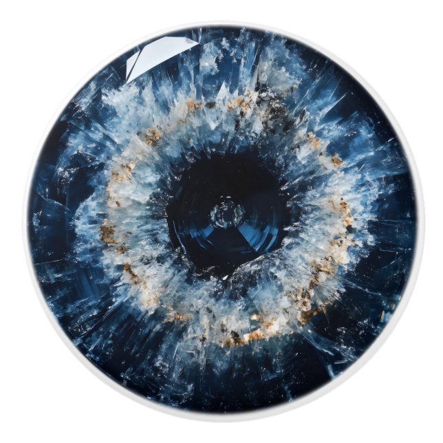 Nature Gem Sapphire Pattern Ceramic Knob (Front)