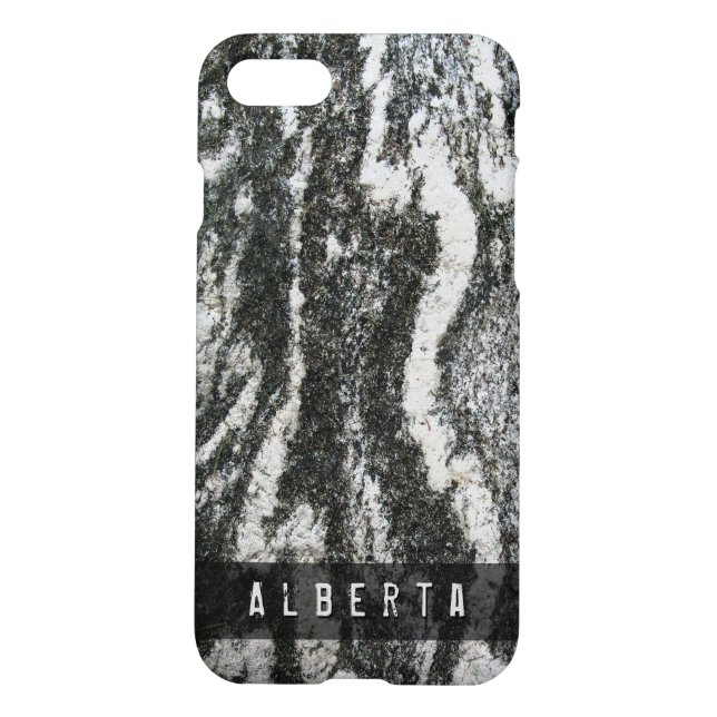 Nature Geology Feline Rock Texture Custom Name iPhone Case (Back)