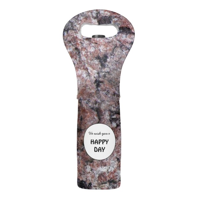 Nature Geology Pinkish Rock Texture any Text Wine Bag (Front)