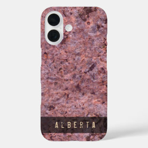 Nature Geology Rock Texture Custom Name iPhone 16 Case