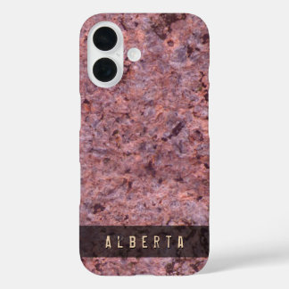 Nature Geology Rock Texture Custom Name iPhone 16 Case