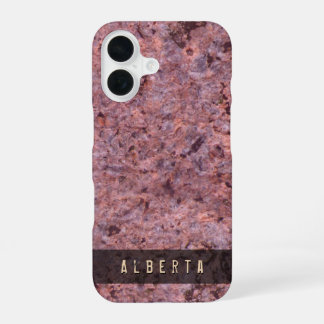 Nature Geology Rock Texture Custom Name iPhone 16 Case