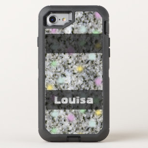 Nature Geology White Granite Rock Pastels any Text OtterBox Defender iPhone SE/8/7 Case