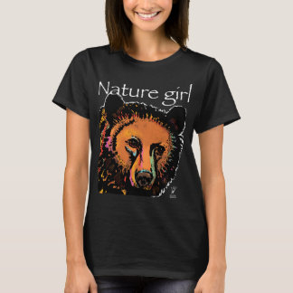 Nature girl bear rainbow animals T-Shirt