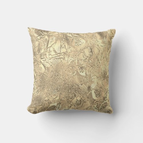 Nature Glitter Abstract Champaigne Gold Glitter Throw Pillow