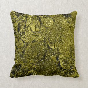 Nature Glitter Sparkly Abstract Chartreuse Green Throw Pillow