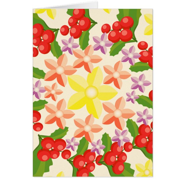 Nature Glory : Fine Red Berry Pattern Cards (Front)