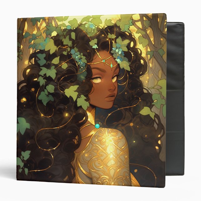 Nature Goddess African American Fantasy Art 3 Ring Binder (Front/Inside)