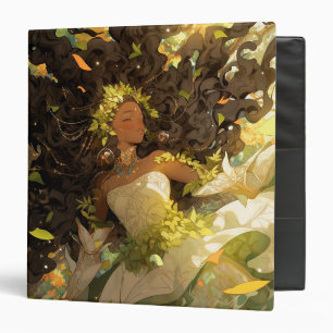 Nature Goddess African American Fantasy Art 3 Ring Binder