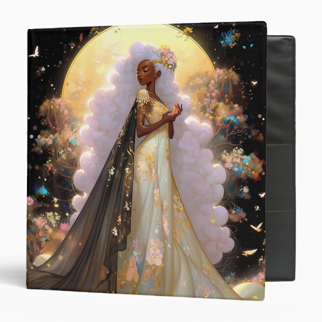 Nature Goddess African American Fantasy Art 3 Ring Binder (Front/Inside)