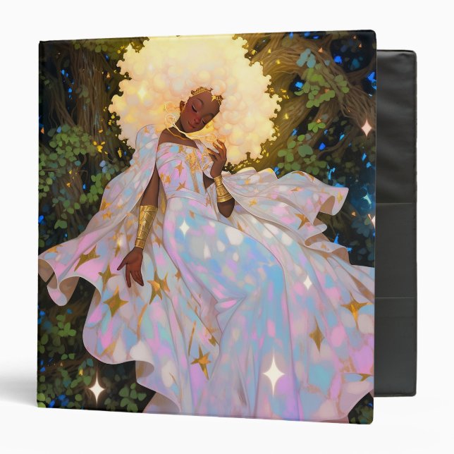 Nature Goddess African American Fantasy Art 3 Ring Binder (Front/Inside)