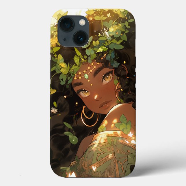 Nature Goddess African American Fantasy Art Case-Mate iPhone Case (Back)