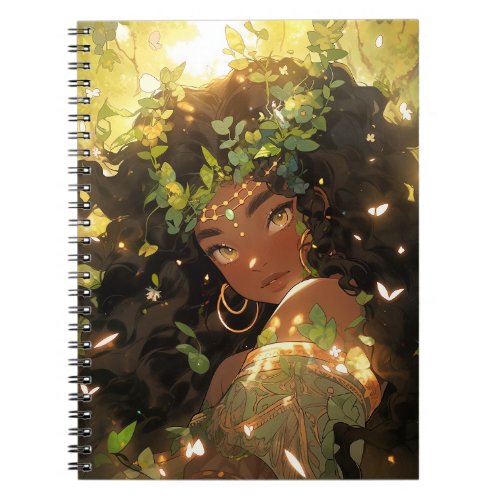 Nature Goddess African American Fantasy Art Notebook