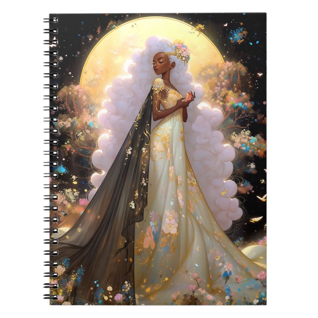 Nature Goddess African American Fantasy Art Notebook (Front)
