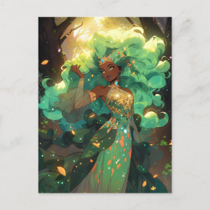 Nature Goddess African American Fantasy Art Postcard