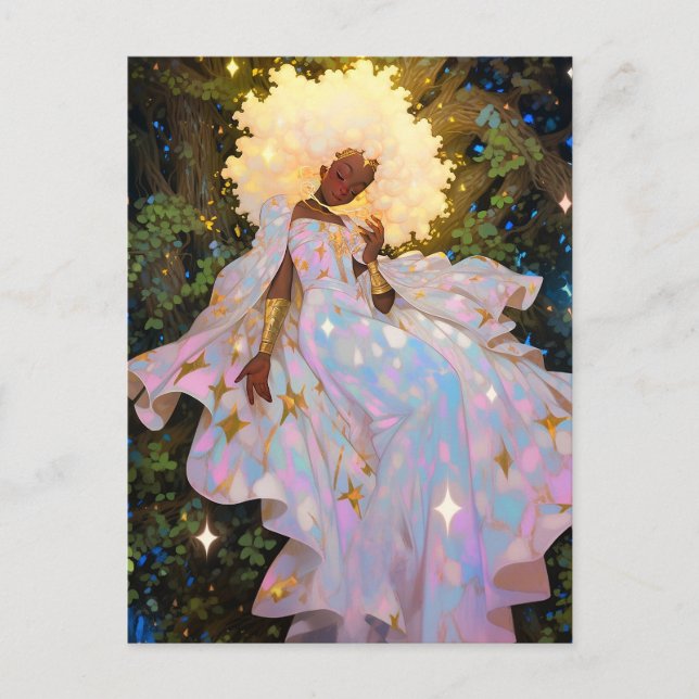 Nature Goddess African American Fantasy Art Postcard (Front)