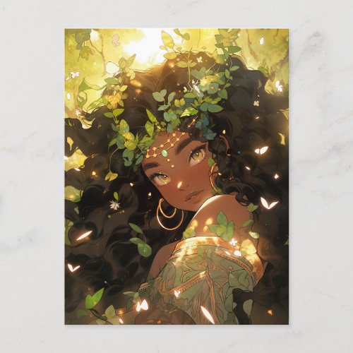 Nature Goddess African American Fantasy Art Postcard
