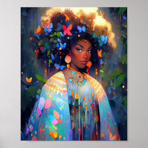 Nature Goddess African American Fantasy Art Poster