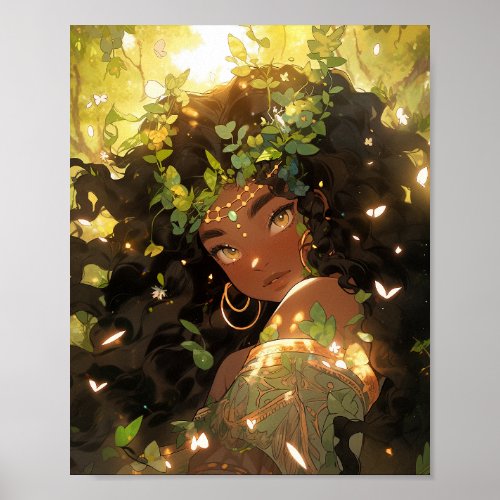 Nature Goddess African American Fantasy Art Poster