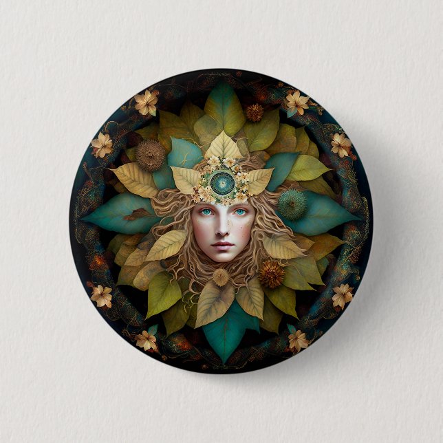 Nature Goddess Mandala Button (Front)