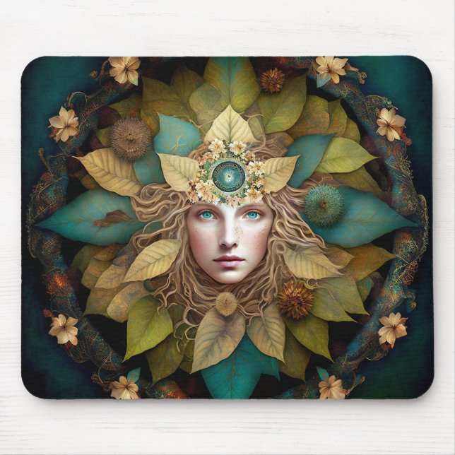 Nature Goddess Mandala Mouse Pad (Front)