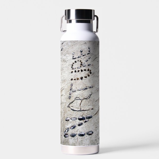 Nature Graphics Sand Art Shells Twigs Rocks Water Bottle (Front)