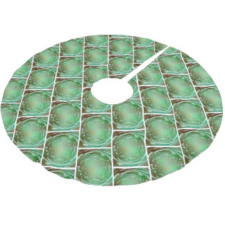 Nature Green and Brown Fractal Design Brushed Polyester Tree Skirt