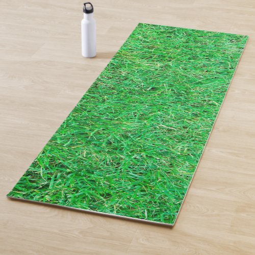 Nature Green Grass Field Fitness Trendy Template Yoga Mat