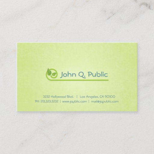 Customizable Nature Green Leaves Business Card