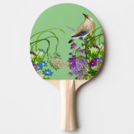 Nature Greenery Watercolor Floral Bird Lilac Bloom Ping Pong Paddle