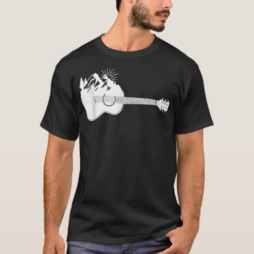 Nature Guitar Acoustic Guitar Player Mountain Guit T_Shirt