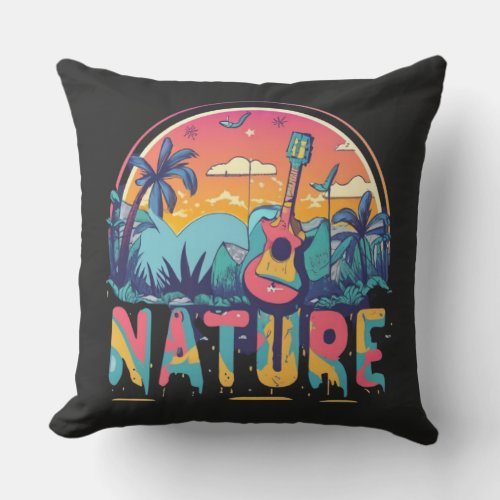  Nature Guitar Throw Pillow