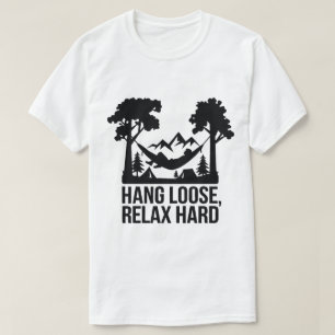 Nature Hammock Camping Relaxing Silhouette Art T-Shirt