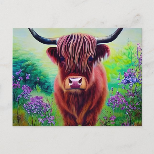 Nature Highland Cow Postcard (Front)