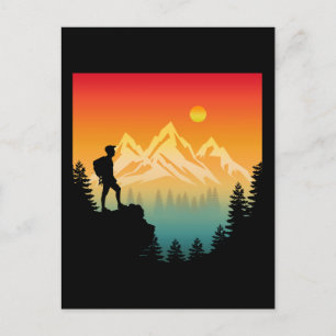 Nature Hiking Mountain Forest Scenery Postcard