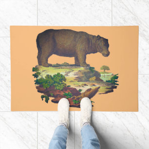 Nature - hippopotamus hippo  doormat