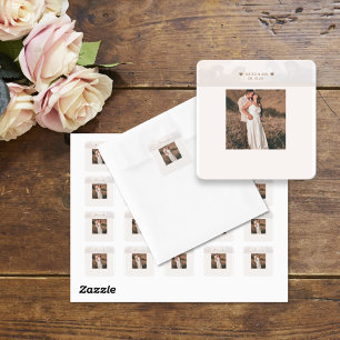 Nature Horses Wedding Add Photo Custom Square Sticker
