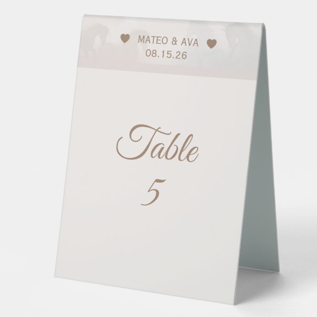 Nature Horses Wedding Custom Table Tent (Front)