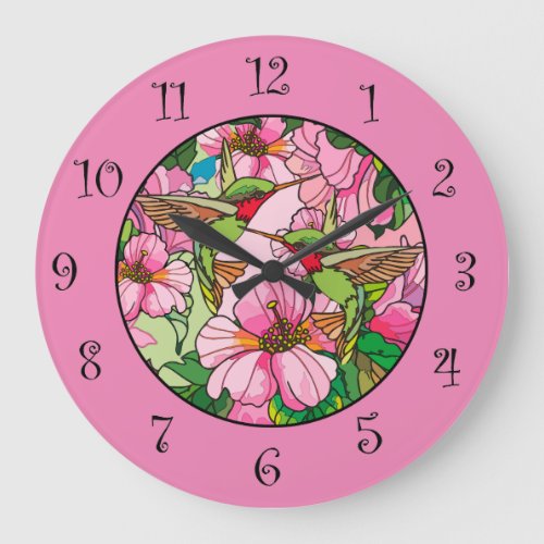 Nature Hummingbird Floral Design Wall Decor Clocks