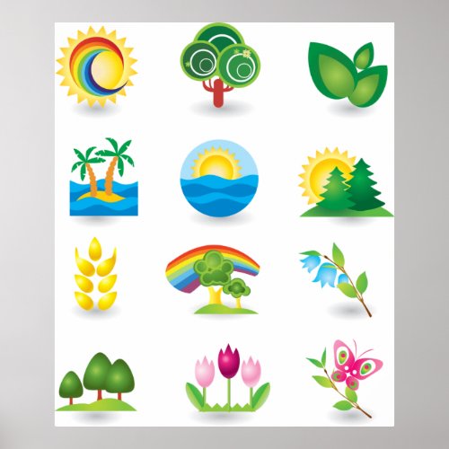 Nature Icons Poster
