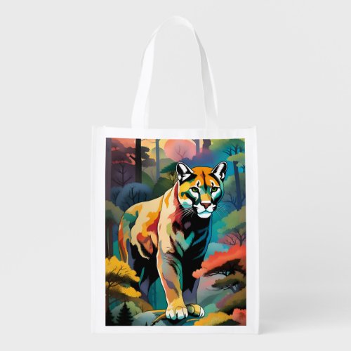 Nature In Autumn _ Mountain Lion Grocery Bag