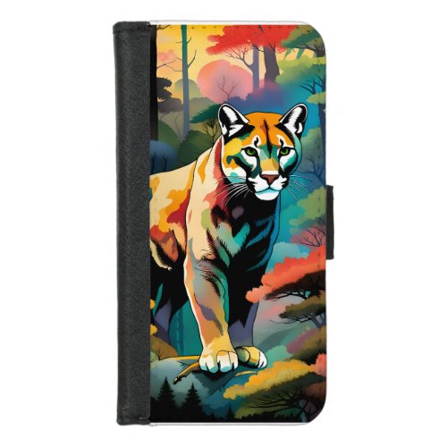 Nature In Autumn _ Mountain Lion iPhone 87 Wallet Case
