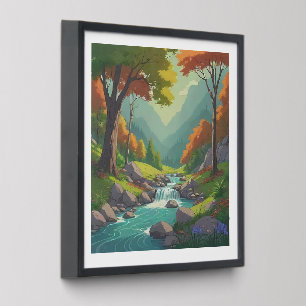 Nature in different seasons peel and stick photo tile
