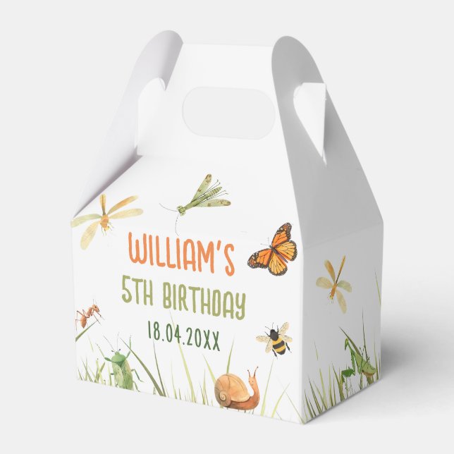 Nature Insect Bugs Birthday Party Favor Boxes (Front Side)