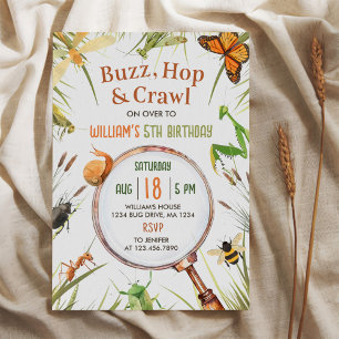 Nature Insect Bugs Birthday Party Invitation