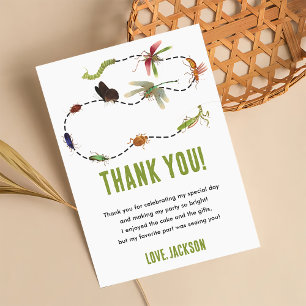 Nature Insect Bugs Birthday Party Thank You Card