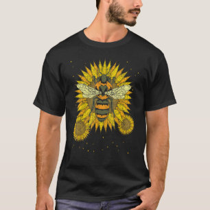 Nature Insect Hippie Flower Blossom Florist Bee Su T-Shirt
